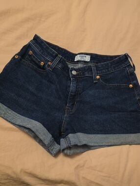 Levi's Dark Indigo Roll-Cuff Denim Shorts